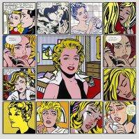 Roy Lichtenstein Pop Art ผ้าใบพิมพ์ภาพผู้หญิงผมบลอนด์ Marilyn Monroe โปสเตอร์สำหรับห้องนั่งเล่น Nordic Wall Art Home Decor