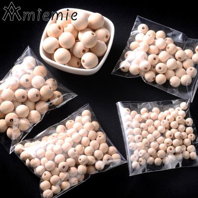 4-50mm 1-1000pcs Natural Wooden Beads Round Spacer Wooden Lead-Free Balls Charms Diy For Jewelry Making Handmade Accessories