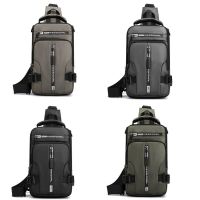 [Baozhihui]Men 39; S Sling Messenger Backpack With USB Charger Port Nylon USB Charging Pack Chest Bags Package Shoulder Bag For Sport Running