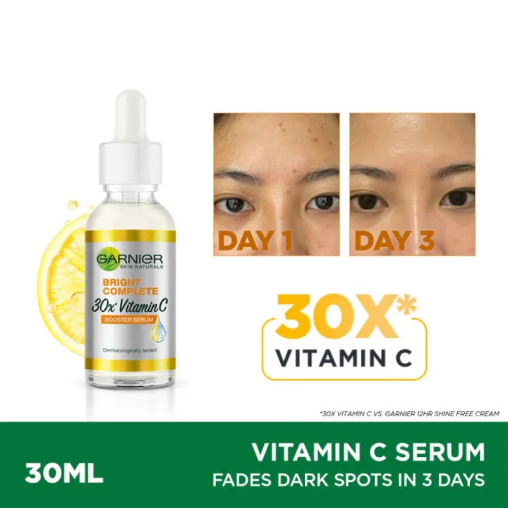 Garnier Bright Complete Vitamin C Serum 30ml 60ml For Dark Spots Brightening Dull Skin Lazada Ph