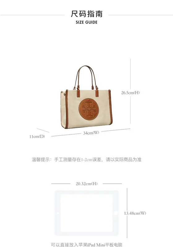 Tory Burch ELLA tote Bag Small Canvas Shoulder Bags Women's Bag branded bag  for women Túi