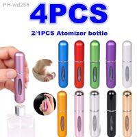 ✸ 1/2/4pcs New Mini Portable Refillable Aluminum Atomizer Bottle 5ml Refill Perfume Spray Bottle Cosmetic Container For Travel Too