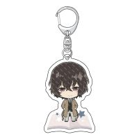 20pcsLot Anime Acrylic Keychain Bungo Stray Dogs Nakajima Atsushi Dazai Osamu Akiko Yosano Figure Keyring Jewelry Wholesale