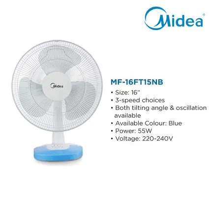 Midea 16 Inch Table Fan Mf 16ft17nb Mf 16ft15nb Lazada