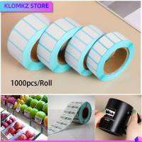 KLOMKZ 1000pcs/Roll การ์ด แท็กเปล่า ราคาซูเปอร์มาร์เก็ต กันน้ำ สติ๊กเกอร์กันความร้อน ป้ายบรรจุภัณฑ์ กระดาษกาว