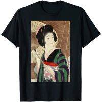 เสื้อยืด พิมพ์ลาย Geisha สไตล์ญี่ปุ่นย้อนยุค แบบดั้งเดิม  IS24