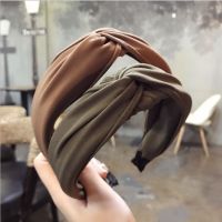 【YF】 2019 New Spring Hairband Women Cotton Knotted Headband Vintage Turban Hair Accessories Wideside Knot Solid Headwear