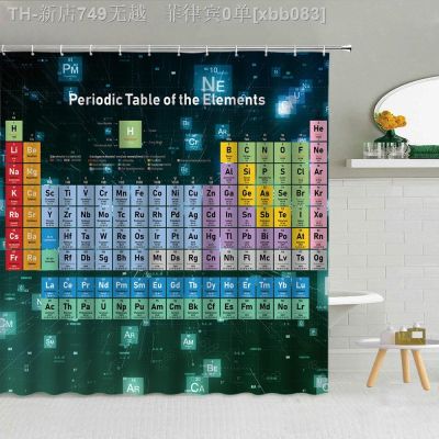 【CW】✚☂✽  Chemistry Pattern Shower Curtain Periodic Table of Elements Polyester Fabric Supplies With Washable
