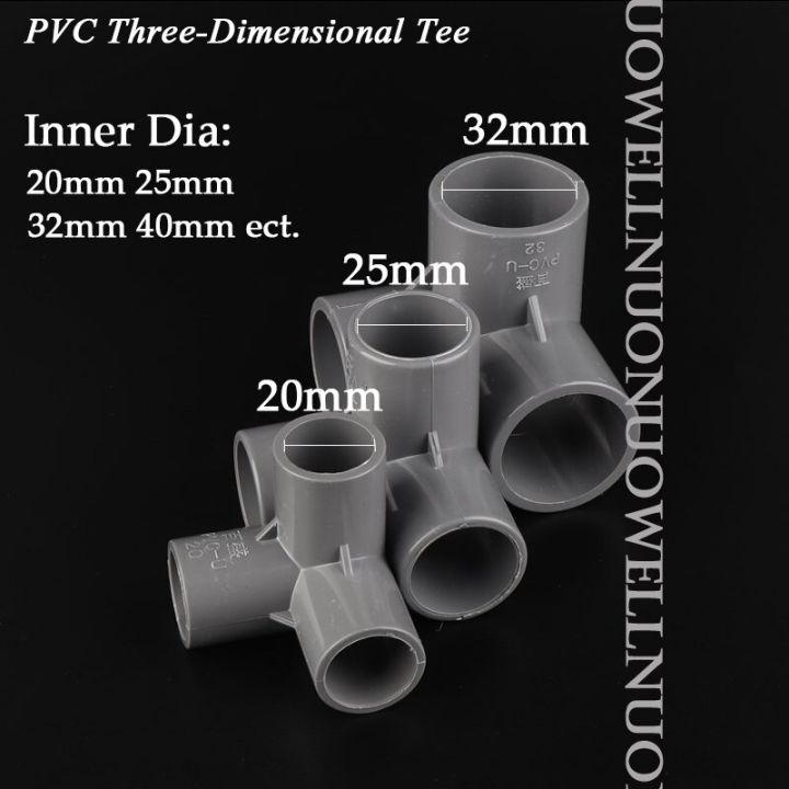 2pcs-20-25-32-40mm-pvc-pipe-connector-three-dimensional-tee-diy-three-way-plastic-tool-aquarium-garden-irrigation-hose-fittings