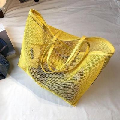 ✺ 2021 summer new fitness swimming seaside travel hollow mesh beach bag large capacity tote shoulder bag