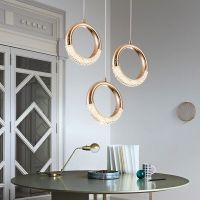 Modern Pendant Lamp Led Nordic Lighting Fixture Hanging Kitchen Restaurant Bar Living Bedroom Bedside Indoor Decor Ring Lights