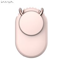 ♬♪♬ Portable Mini Fan USB Rechargeable Deer Ear Lanyard Hanging Neck 3 Speed Adjustable Mute