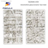 ❀ 15Kinds 150pcs 5x20 Fast-blow Glass Tube Fuses Car Glass Tube Fuses Assorted Kit 5X20 with Box fusiveis 0.1A-30A Household Fuses