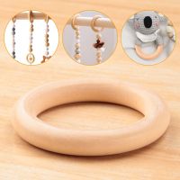 30 Pcs Natural Wood Rings 60mm Unfinished Macrame Wooden Ring Wood Circles for DIY Craft Ring Pendant Jewelry Making