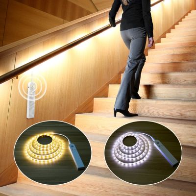 【CC】 PIR Sensor Strip 5V 2 Modes Leds Stairs Lamp bedroom Cabinet Closet Bed Under