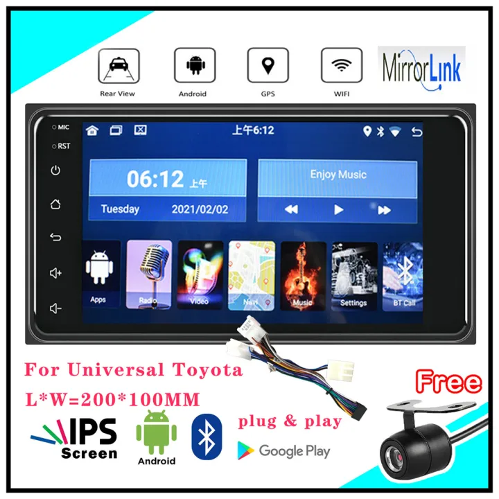 Toyota Android 2Din Car Stereo Video Player Head Unit Support FM