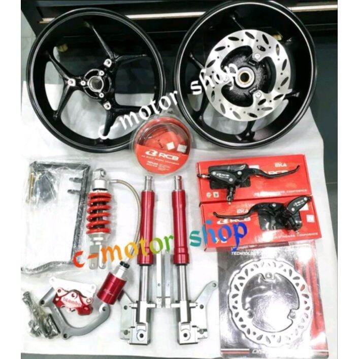 Sepaket Velg Axio Aerox Double Disc Upside Down Aerox Monoshock Aerox Master Rem Rcb Cakram