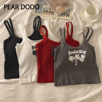 PEAR DODO เสื้อกล้ามเอี๊ยมถักกีฬาเกาหลีสำหรับผู้หญิง