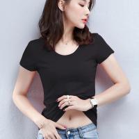 เสื้อยืดสีขาว ดำ แขนสั้น คอกลม  T-shirt round neck &amp; V neck ผู้หญิง