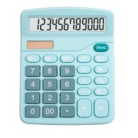 Macaron Blue Pink 12 Digit Desk Solar Calculator Large Big Buttons Financial Business Accounting Tool for School Student Office