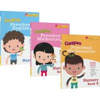 SAP conquer preschool nursery mathematics and English Singapore conquering series preschool Workbook for childrens Mathematics &amp; English 3 volumes in English original