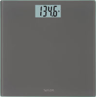 Taylor Digtal Scales for Body Weight, Highly Accurate 400 LB Capacity, Auto On and Off Scale, 11.8 x 11.8 Inches, Charcoal Grey