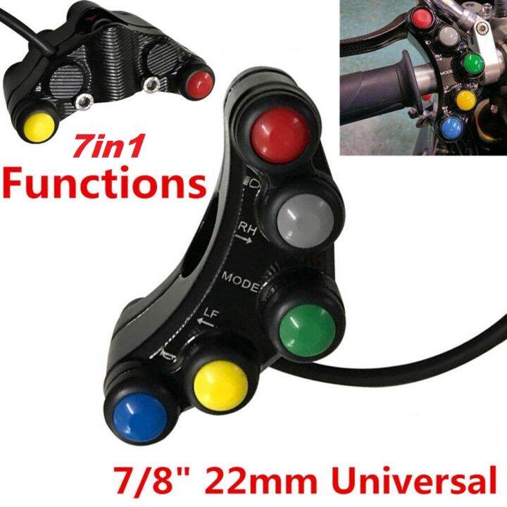 Motorcycle Universal 7-Button Handlebar Mount ON/OFF Start Switch ...