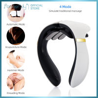 foreverlily เครื่องนวดคอ เครื่องนวดหลัง 6 Zones TENS Electric Pulse Intelligent Neck Massager Waist Back Shoulder Patch Massage Machine Deep Relieve Cervical Pressure[GD]