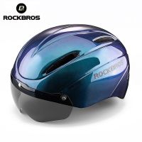 HOT★ROCKBROS จักรยานหมวกกันน็อก EPS Integrally-Molded Breathable ขี่จักรยานหมวกกันน็อกผู้หญิงเลนส์แว่นตา MTB จักรยานอุปกรณ์เสริม