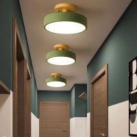 ZZOOI Nordic Ceiling Lamp Led Creative Modern Minimalist Aisle Home Bedroom Room Living  Solid Wood Corridor Childrens Ceil Light