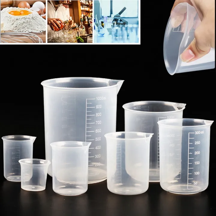 Transparent Plastic Measuring Cup Chemistry Laboratory Graduated Cup