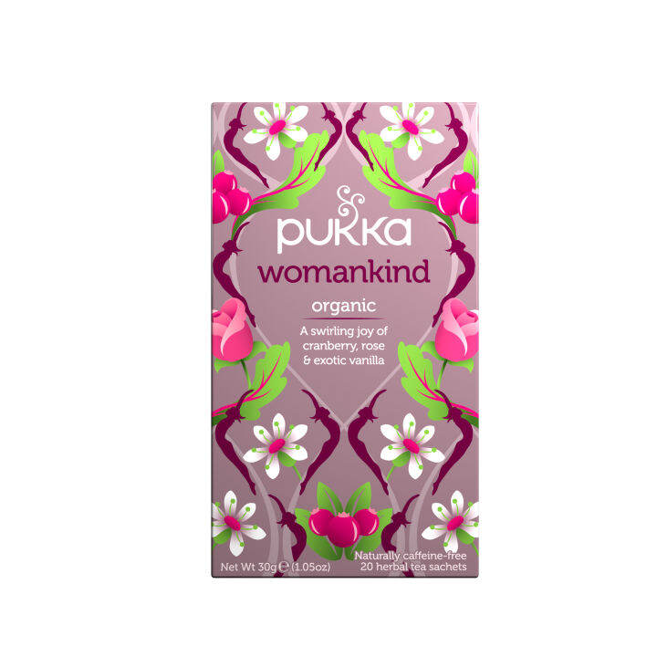 ชา-pukka-organic-herbal-tea-womankind-ชาสมุนไพรออแกนิค-ชาเพื่อสุขภาพจากประเทศอังกฤษ-1-กล่องมี-20-ซอง