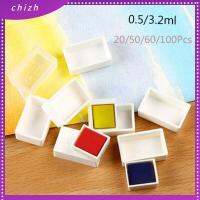 CHIZH 0.5/3.2ML 20/50/60/100Pcs มีประโยชน์ มืออาชีพ ศิลปิน การเรียนรู้ของนักเรียน การวาดภาพ สีกระทะ วัสดุจานสี ที่เก็บสีน้ำ กล่องรงควัตถุ