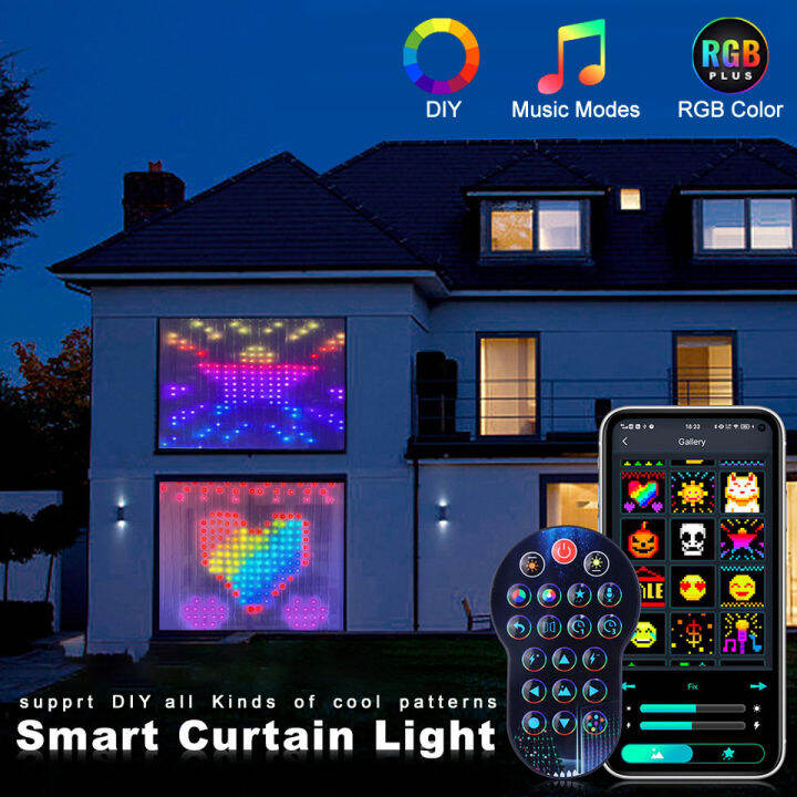 สมาร์ท-g-raffiti-rgb-s-tring-แสงที่มีสีสัน-led-ม่านแสงบลูทูธ-app-ควบคุมคริสต์มาสนางฟ้าแสง-diy-รูปภาพพวงมาลัยตกแต่ง