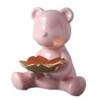 Nordic Luxury Electroplating Bear Home Decoration Creative Entrance Key Storage Decoration Valentines Day Present