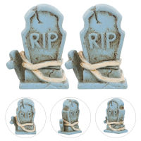 BESTOMZ 10 ชิ้นตกแต่ง Tombstone เรซิ่น Tombstone ฮาโลวีน Tombstone ตกแต่ง Miniature ตกแต่งฮาโลวีน