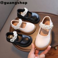 guangshop สไตล์เกาหลีสาวหนังแบนรองเท้ามุกน่ารักทั้งหมดตรงกับ Velcro Anti-Slippery Soft Sole รองเท้าเด็ก3-18ปี T22N07CC-79