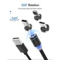 สายชาร์จ USB แบบแม่เหล็กสาย Type-C สาย Micro USB สายไฟสำหรับโทรศัพท์มือถืออเนกประสงค์