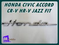 #โลโก้สัญลักษณ์ ตัวอักษรติดรถ Honda "สีเงิน" // With for HONDA JAZZ CIVIC ACCORD CR-V HR-V FIT LOGO BADGE EMBLEM "CHROME"