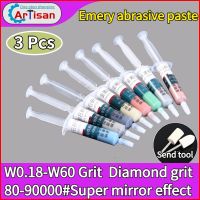 3 Pcs Diamond Abrasive Paste W0.18-W60 Grit 80~90000# Needle Tube Grinding Polishing Metal Jade Mirror Effect Polishing Tool Cleaning Tools