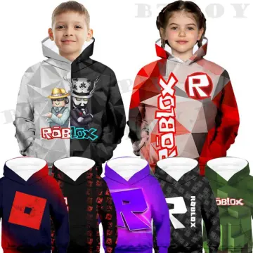 8COLOR ROBLOX GAME GAMER KIDS HOODIE JACKET 1-110 YEARS OLD SWEATER JACKET  FOR BOYS & GIRLS BABY BABIES HOOD SWEAT SHIRT SWEATSHIRT PULLOVER PULL OVER  TOP TOPS CARDIGAN RAIN COAT MALL PULL
