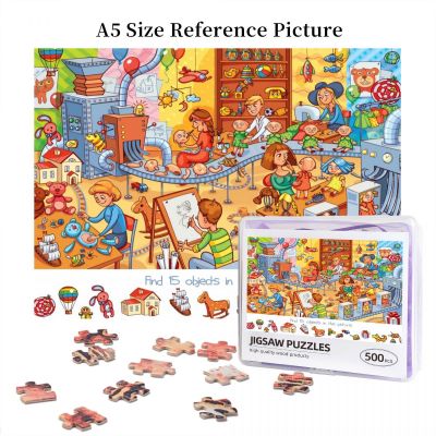 Search And Find - The Toy Factory (2) Wooden Jigsaw Puzzle 500 Pieces Educational Toy Painting Art Decor Decompression toys 500pcs