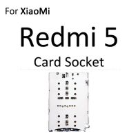 เครื่องอ่านตัวเชื่อมอะแดปเตอร์ซ็อกเก็ตถาดซิม Sd การ์ดขนาดเล็กสำหรับ Xiaomi Redmi 5 Plus โน้ต5 Pro ชิ้นส่วนที่จับภาชนะ