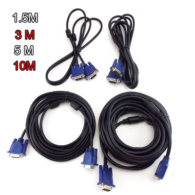 1.5M 3M 5M 10M VGA Extension Cable HD 15 Pin Male to Male VGA Wire Cord Metal Line for Laptop PC Projector Computer Monitor L19