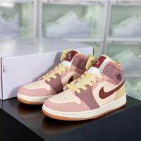 2023 Original J 1 Mid "Tan Red beans" High Cut Basketball Shoes Casual Sneakers for Men Women