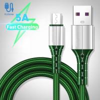 ELEONE สายไมโคร USB ยาว1ม. 5A สายที่ชาร์จเร็วสายข้อมูล Micro USB แบบถักสายดิจิตอลสาย USB Type C สายข้อมูลสานสายรับส่งข้อมูล5A สายชาร์จเร็ว