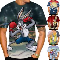 2023 newbugs Bunny 3DT เสื้อ2022ฤดูร้อน O คอแขนสั้น T เสื้อผู้ชายแฟชั่น Casual T เสื้อ