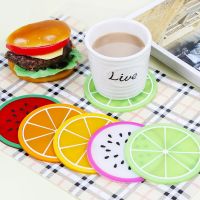 1pc Fruit Shape Cup Coaster Silicone Cup Pad Slip Insulation Pad Cup Mat Hot Drink Holder Mug Stand Home Kitchen Accessories