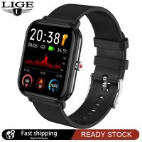 Lige 2021 นาฬิกาข้อมือ Smart Watch เชื่อมต่อบลูทูธ Ip67 กันน้ําสําหรับผู้ชายผู้หญิงใส่เล่นกีฬาฟิตเนส Android Ios