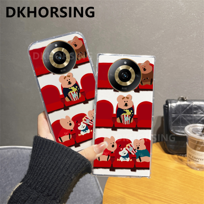 DKHORSING เคสโทรศัพท์แบบใสใหม่สำหรับ Realme 11/11 Pro/ 11 Pro + ปลอกซิลิโคนรูปการ์ตูนหมีน่ารัก Realme11ฝาเคสมือถือ Pro Bumper